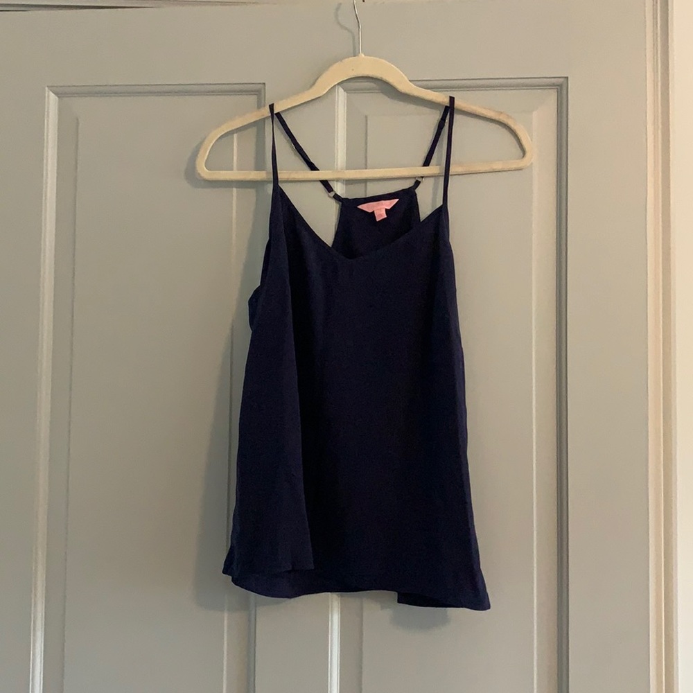 Lilly Pulitzer navy silk tank size medium